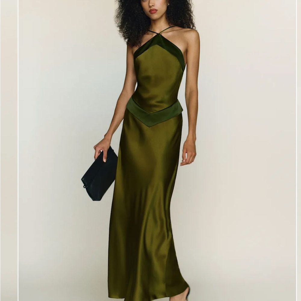Reformation Jillian Silk Halter Dress - LIKE NEW